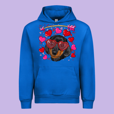 Valentine's Day  Dachshund Puppy Urban Hoodie Designed By Ranaportraitstore