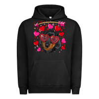 Pigment Black valentine's day  dachshund puppy Urban Hoodie - RanaPortraitStore