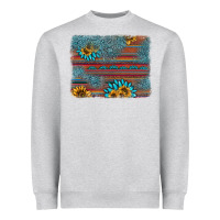Heather Grey sunflower gemstone serape background Heavyweight Sweatshirt - AdoDesignShop