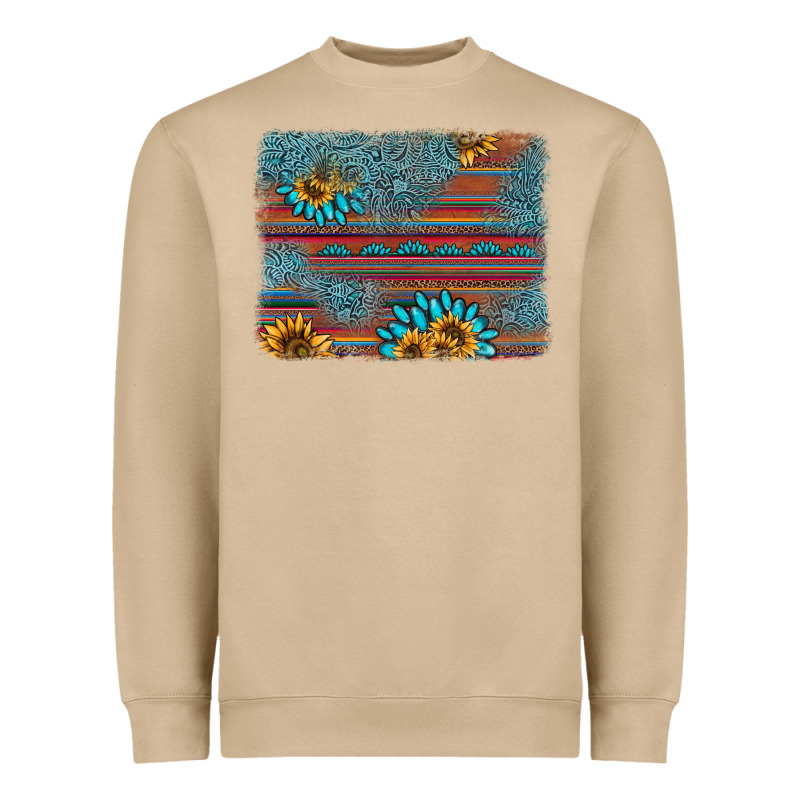 Sunflower Gemstone Serape Background Heavyweight Sweatshirt by AdoDesignShop | Teevron