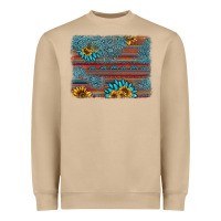 Mushroom sunflower gemstone serape background Heavyweight Sweatshirt - AdoDesignShop