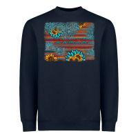 Navy sunflower gemstone serape background Heavyweight Sweatshirt - AdoDesignShop