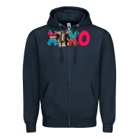 Navy xoxo holstein cow Zipper Hoodie - AdoDesignShop