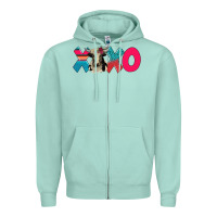 Seafoam xoxo holstein cow Zipper Hoodie - AdoDesignShop