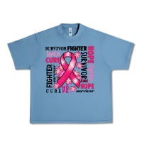Pebble Blue survivor breast cancer ribbon Urban Heavy Tee - RanaPortraitStore