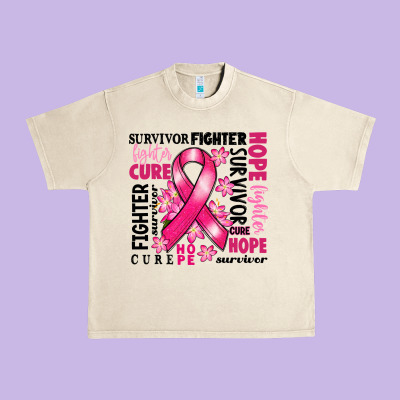Survivor Breast Cancer Ribbon Urban Heavy Tee Designed By Ranaportraitstore