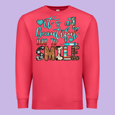 It’s A Beautiful Day To Smile Premium Sweatshirt Designed By Jahusdesignshop