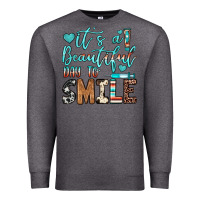 Charcoal Heather it’s a beautiful day to smile Premium Sweatshirt - JahusDesignShop