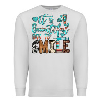 Dove Grey it’s a beautiful day to smile Premium Sweatshirt - JahusDesignShop