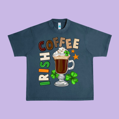 Irish Coffee St. Patrick's Day Urban Heavy Tee Designed By Fadigitalartstudio