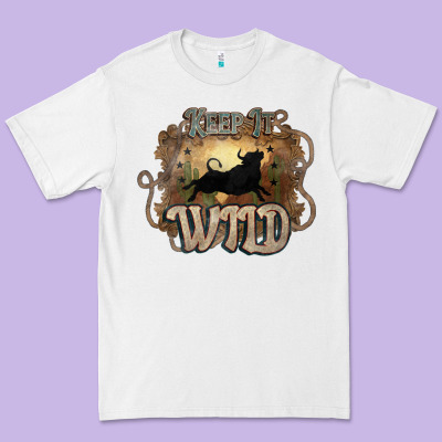 Keep It Wild Western Bull Premium Tee Designed By Howdyjamesfarm