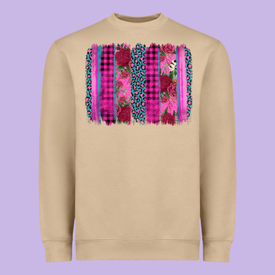 Valentine's Day Floral Leopard Brushstroke Heavyweight Sweatshirt Designed By Adodesignshop