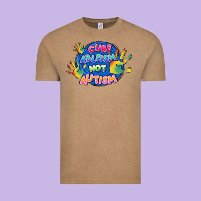 Cure Ableism Not Autism Vintage Tee Designed By Fadigitalartstudio