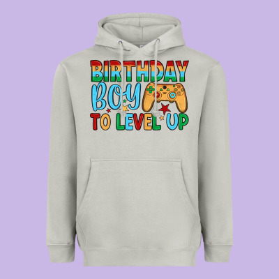 Birthday Boy To Level Up Heavyweight Hoodie Designed By Jahusdesignshop