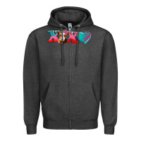 Charcoal Heather xoxo guarnsey cow Zipper Hoodie - AdoDesignShop