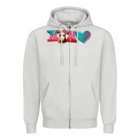 Dove Grey xoxo guarnsey cow Zipper Hoodie - AdoDesignShop