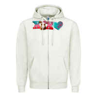 Oatmeal Heather xoxo guarnsey cow Zipper Hoodie - AdoDesignShop
