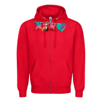 Red xoxo guarnsey cow Zipper Hoodie - AdoDesignShop