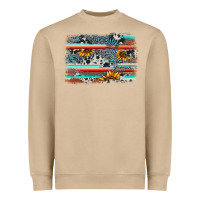 Mushroom serape cowhide sunflower background Heavyweight Sweatshirt - AdoDesignShop