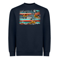 Navy serape cowhide sunflower background Heavyweight Sweatshirt - AdoDesignShop