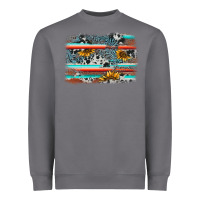 Storm serape cowhide sunflower background Heavyweight Sweatshirt - AdoDesignShop