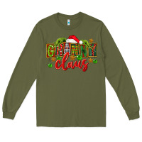 Army Green christmas granny claus Long Sleeve Tee - FaDigitalArtStudio