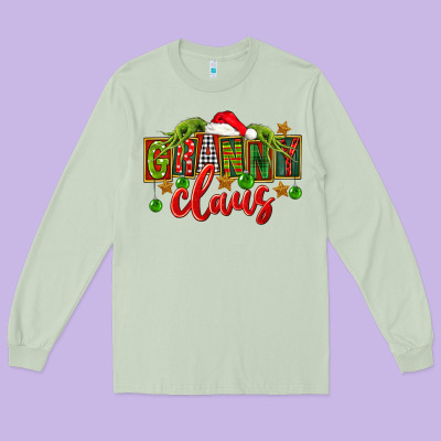 Christmas Granny Claus Long Sleeve Tee Designed By Fadigitalartstudio