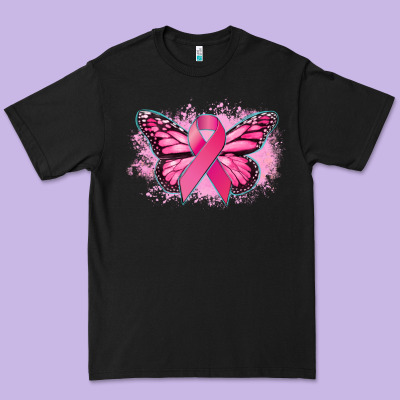 Cancer Ribbon Butterfly Cancer Awareness Premium Tee Designed By Howdyjamesfarm