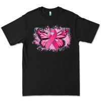 Black Cancer ribbon butterfly Cancer Awareness Premium Tee - HowdyJamesFarm