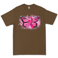 Cacao Cancer ribbon butterfly Cancer Awareness Premium Tee - HowdyJamesFarm