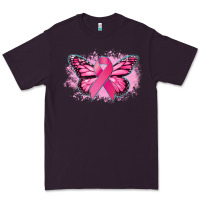 Plum Cancer ribbon butterfly Cancer Awareness Premium Tee - HowdyJamesFarm