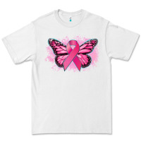 White Cancer ribbon butterfly Cancer Awareness Premium Tee - HowdyJamesFarm