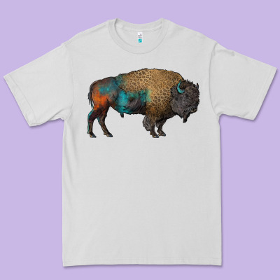 Leopard Bison Premium Tee Designed By Ranaportraitstore
