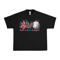 Black Peace Love Volleyball Urban Heavy Tee - FaDigitalArtStudio