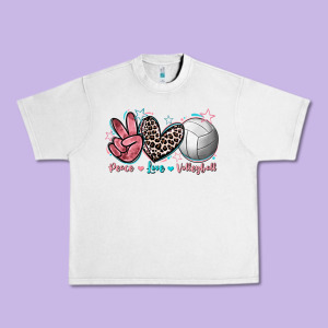 Peace Love Volleyball Urban Heavy Tee Designed By Fadigitalartstudio