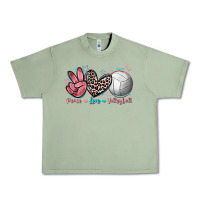 Oil Green Peace Love Volleyball Urban Heavy Tee - FaDigitalArtStudio