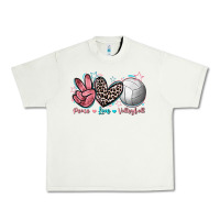 Pistachio Peace Love Volleyball Urban Heavy Tee - FaDigitalArtStudio