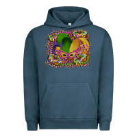 Pigment Midnight Navy mardi gras mask king cake Urban Hoodie - RanaPortraitStore