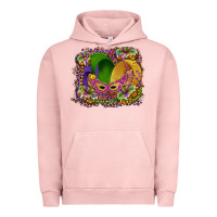 Pigment Salmon mardi gras mask king cake Urban Hoodie - RanaPortraitStore