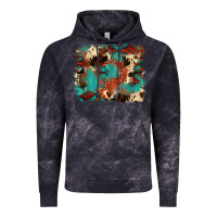 Cloud Black aztec turquoise glitter cowhide  tooled leather ba Vintage Hoodie - FaDigitalArtStudio