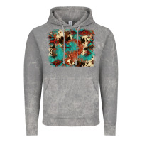Cloud Rock aztec turquoise glitter cowhide  tooled leather ba Vintage Hoodie - FaDigitalArtStudio