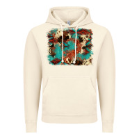 Vintage Artic aztec turquoise glitter cowhide  tooled leather ba Vintage Hoodie - FaDigitalArtStudio