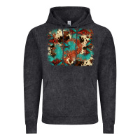 Vintage Black aztec turquoise glitter cowhide  tooled leather ba Vintage Hoodie - FaDigitalArtStudio
