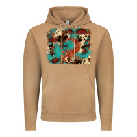 Vintage Camel aztec turquoise glitter cowhide  tooled leather ba Vintage Hoodie - FaDigitalArtStudio