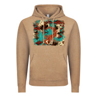 Vintage Coffee aztec turquoise glitter cowhide  tooled leather ba Vintage Hoodie - FaDigitalArtStudio