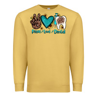 Antique Gold peace love dental Premium Sweatshirt - JahusDesignShop