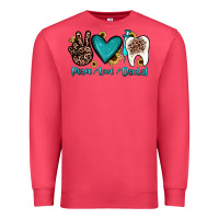 Peace Love Dental Premium Sweatshirt | Teevron