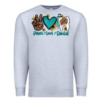 Heather Grey peace love dental Premium Sweatshirt - JahusDesignShop