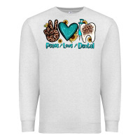 Oatmeal Heather peace love dental Premium Sweatshirt - JahusDesignShop