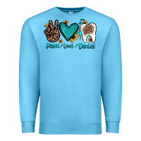 Ocean Blue peace love dental Premium Sweatshirt - JahusDesignShop